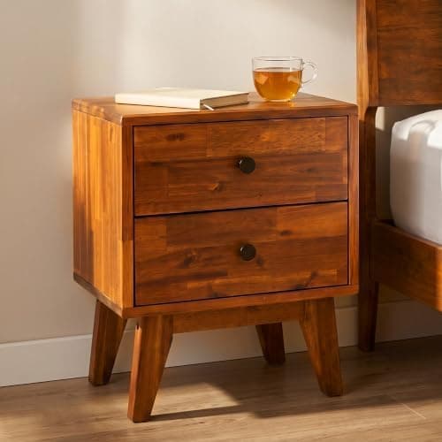 A Acacia Silvia Solid Acacia 2-Drawer Nightstand, an Amazon alternative