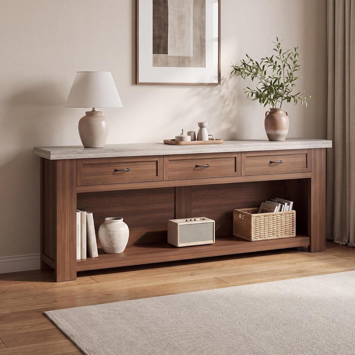78.75-Inch Console Table — Walnut, an Amazon alternative