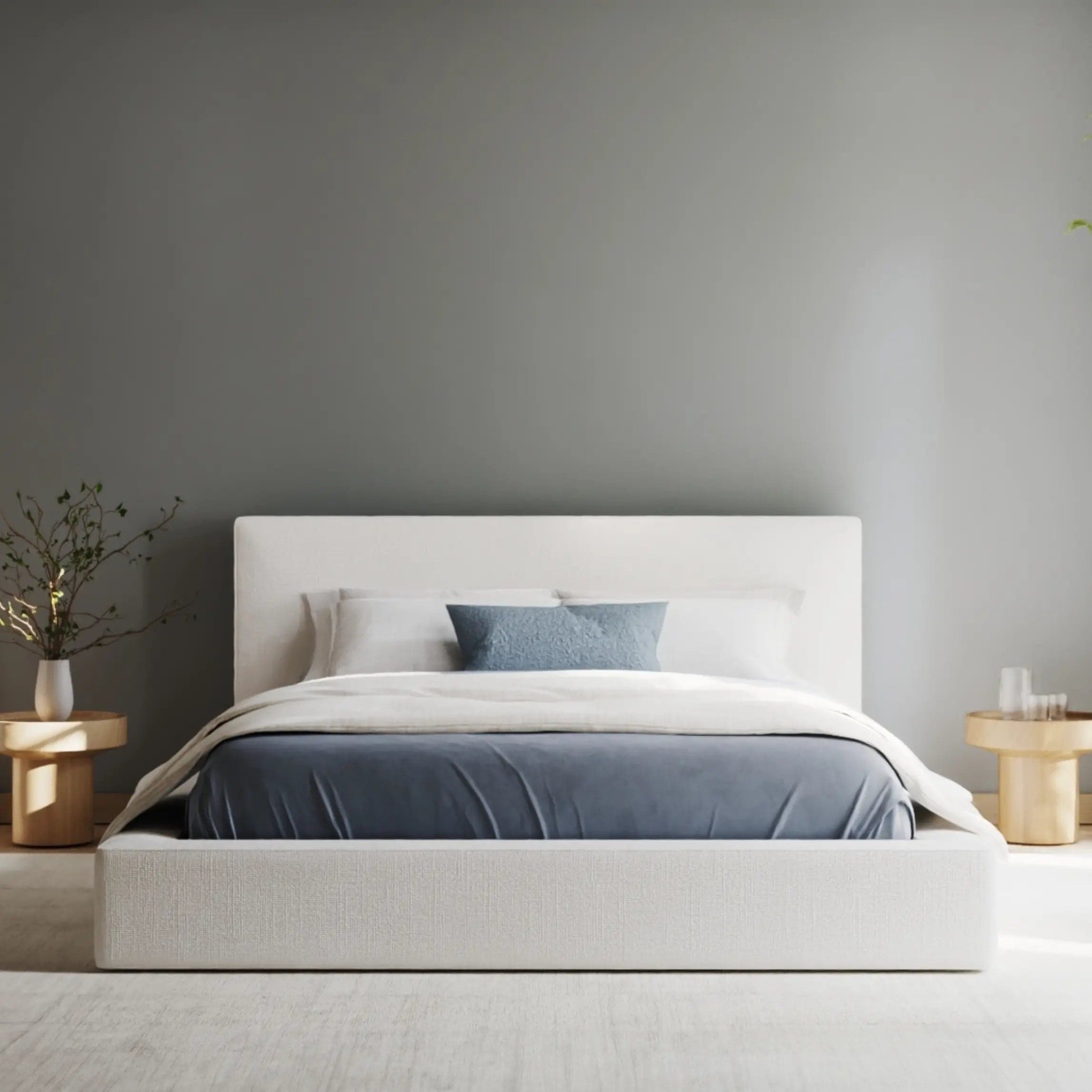 SoftFrame Ultra cushioned bed frame and headboard in a minimal bedroom
