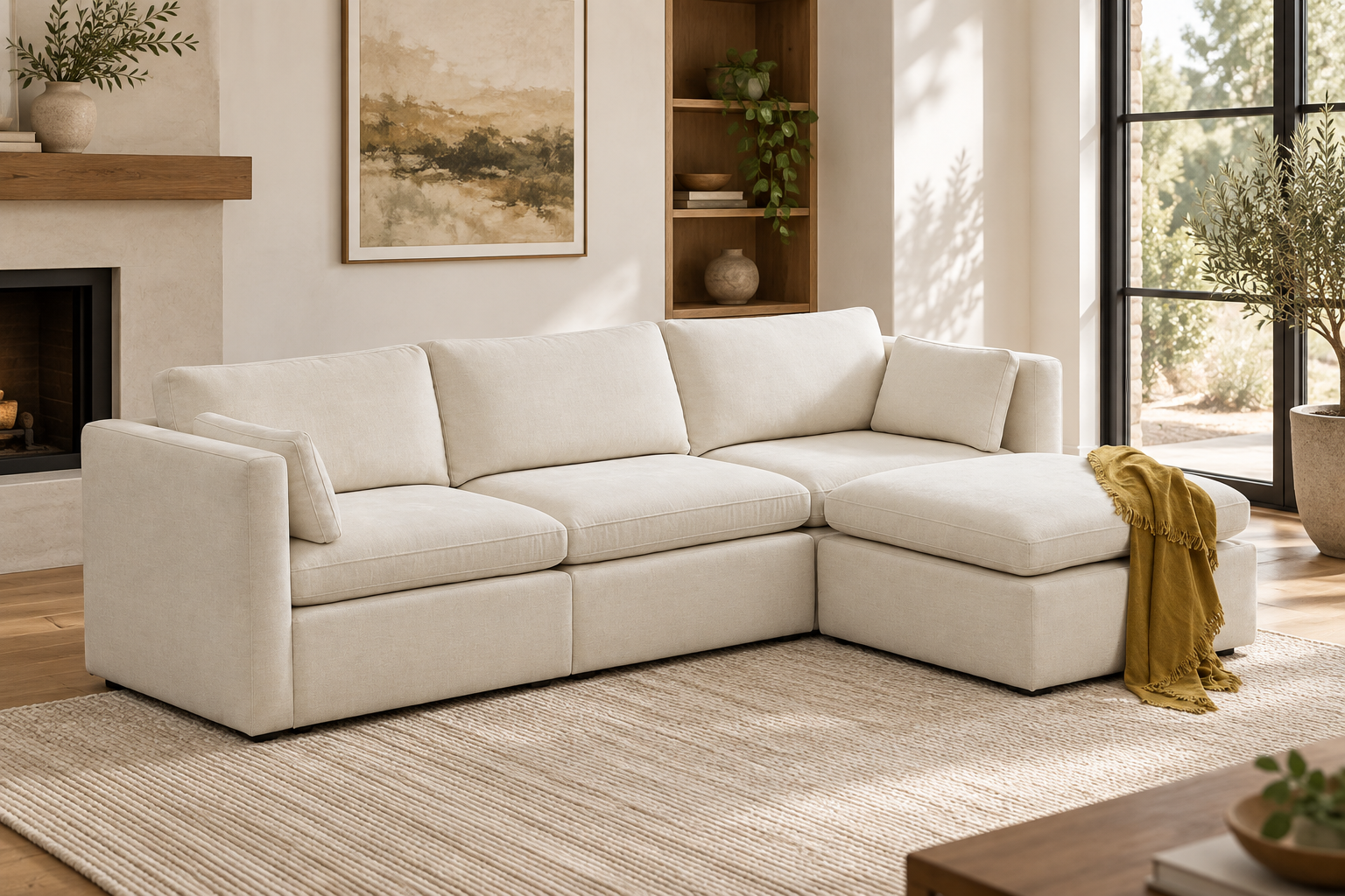 CHITA 112-Inch Modular Sectional, Linen