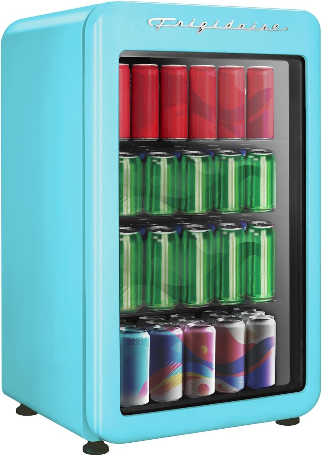 Frigidaire Retro Compact Refrigerator with Glass Door, 3.2 cu ft, Sea Blue