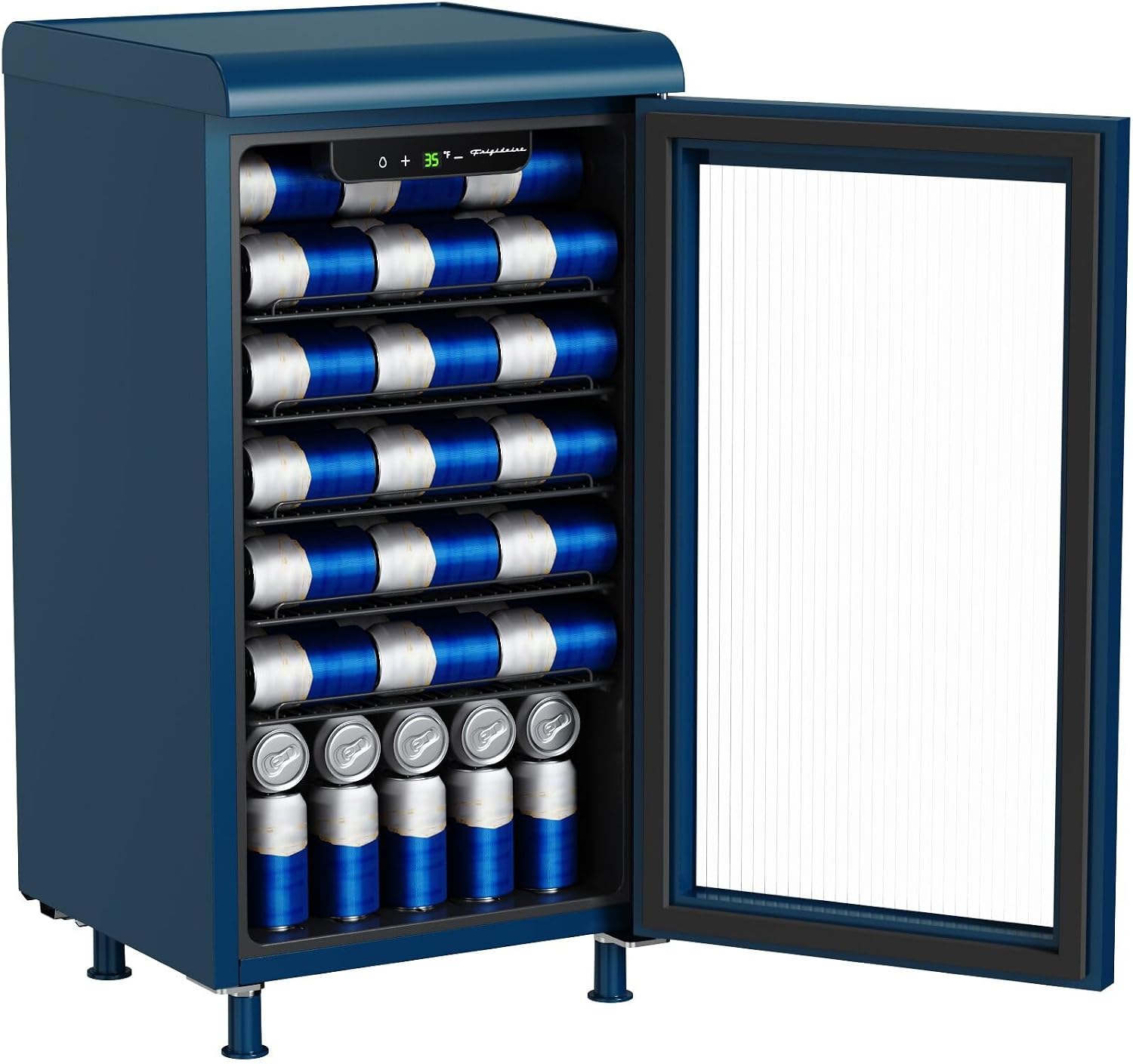 Frigidaire 3.0 Cu Ft Retro Beverage Cooler with Fluted Glass Door and Bar Top - Image 3